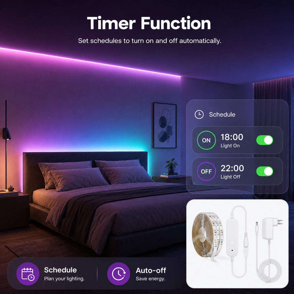 Timer schedule feature image for NeoLight RGB5050 smart LED strip
