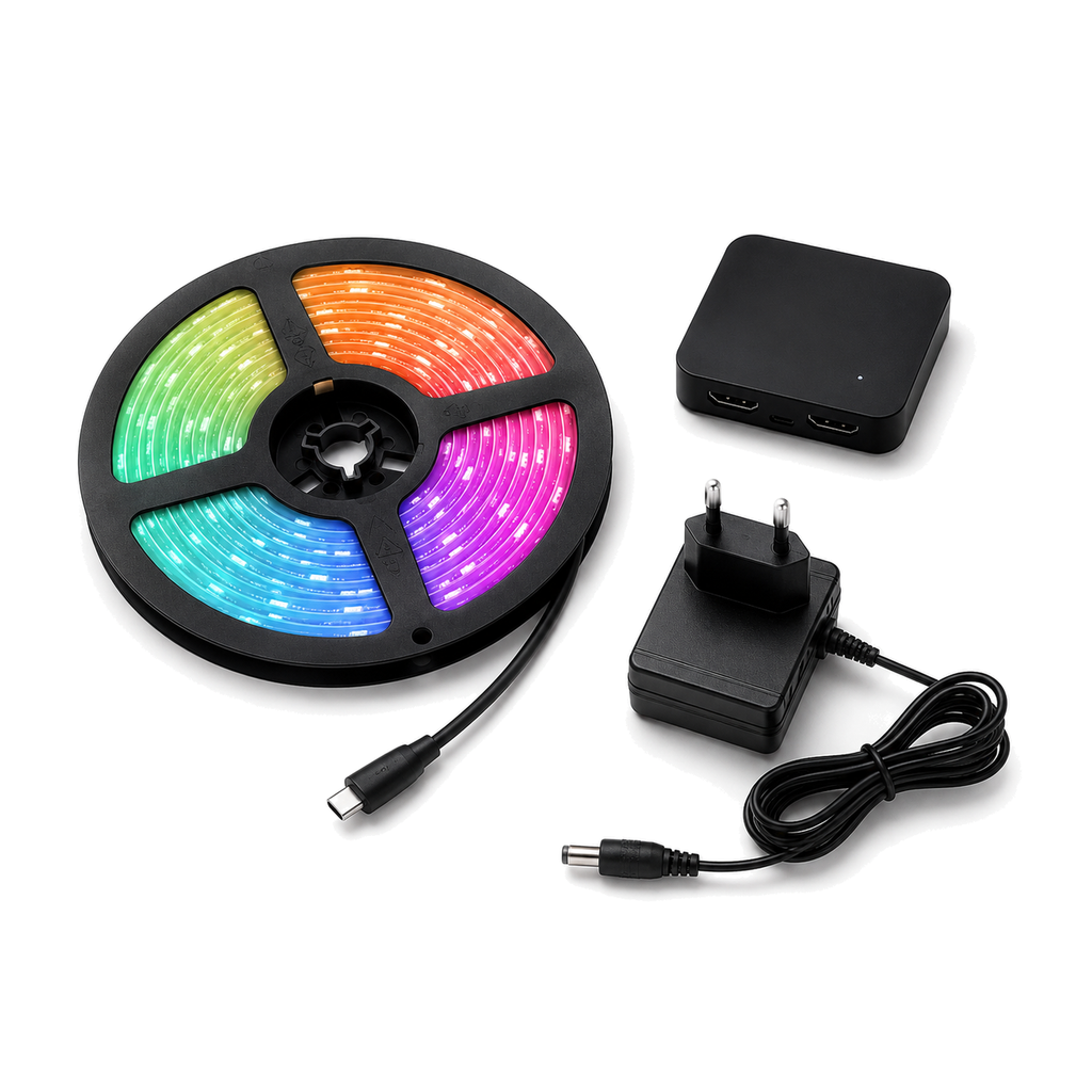 Kit LED TV Wi-Fi HDMI 55 ? 65 pouces Neolight Sync sur fond blanc