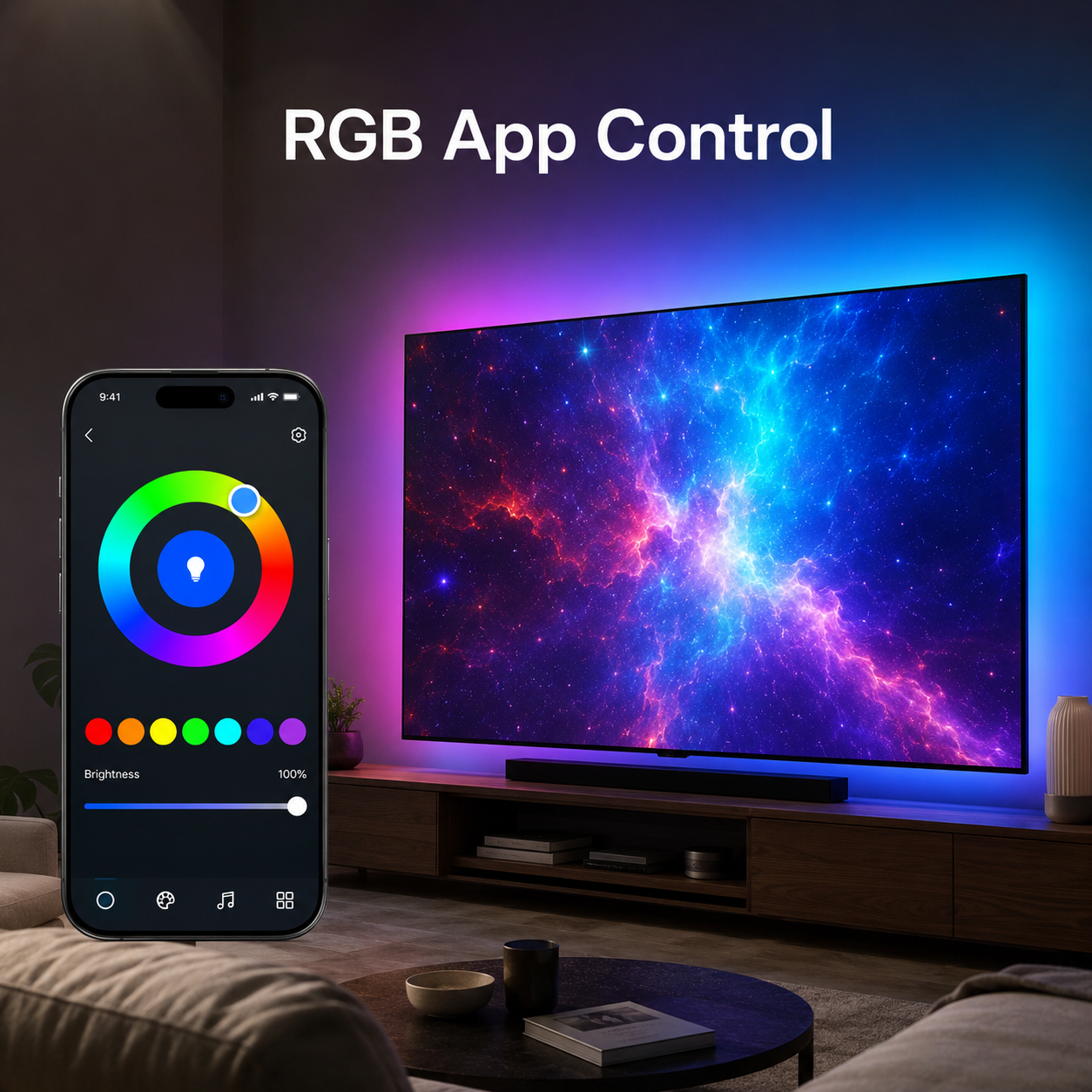 RGB app control scene for Wi-Fi TV LED backlight