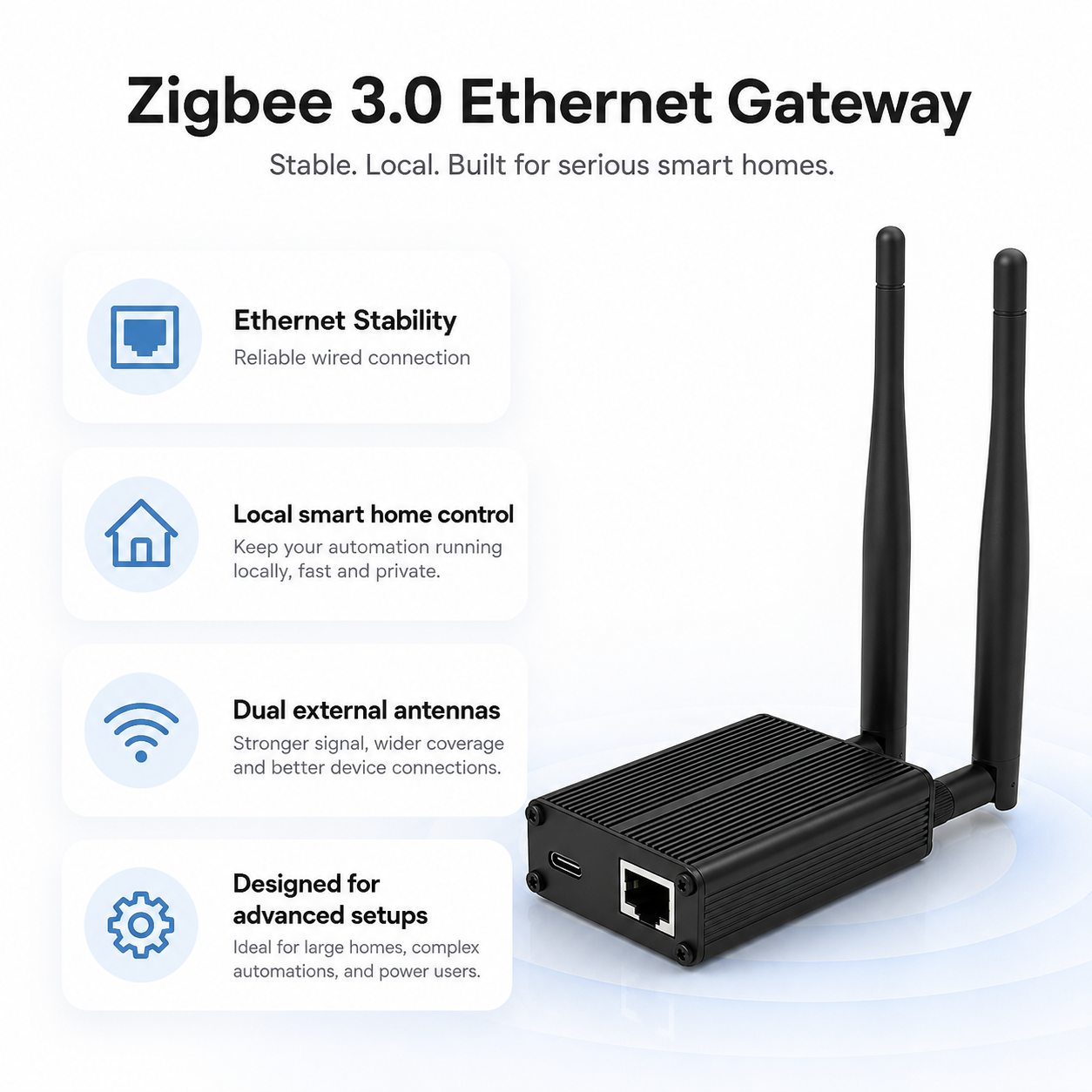 Ethernet stability benefits for Zigbee 3.0 gateway