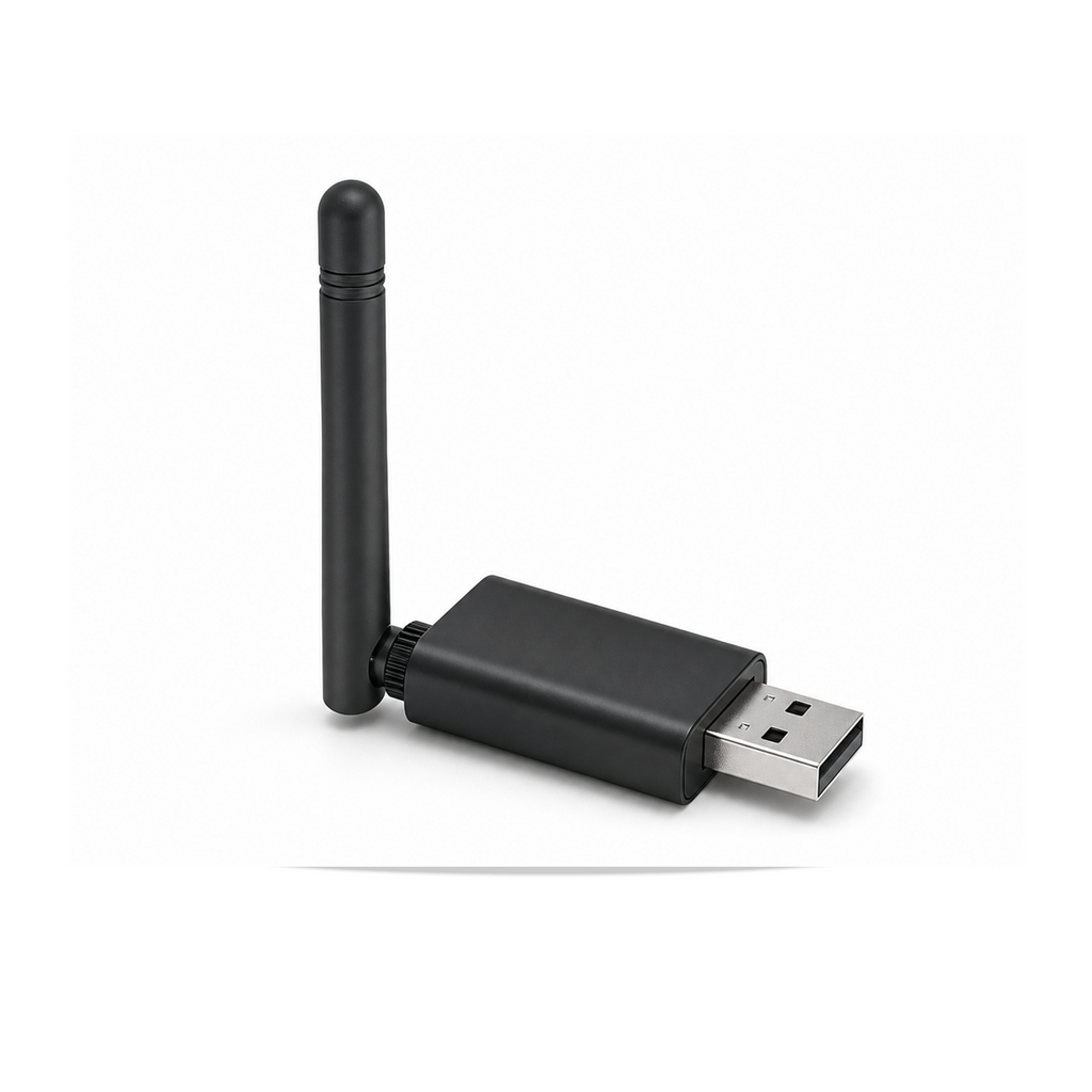 Dongle ZigBee et Thread USB NéoLink Lite Pro avec antenne externe sur fond blanc.