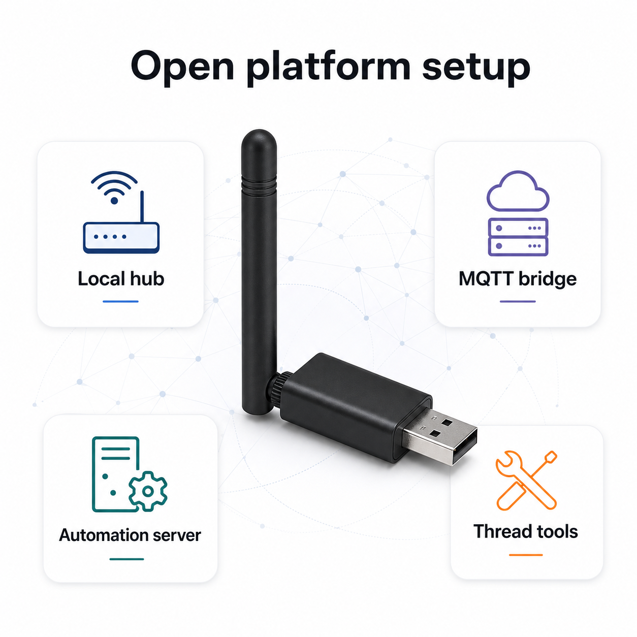 Configuration de plateforme locale ouverte avec dongle USB ZigBee et Thread.