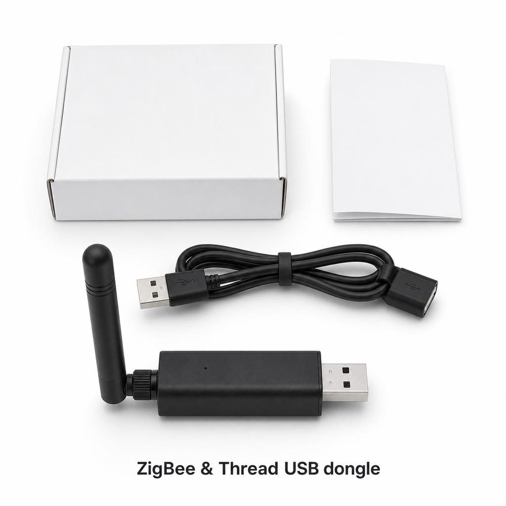 Kit studio du dongle USB ZigBee et Thread avec câble et guide.