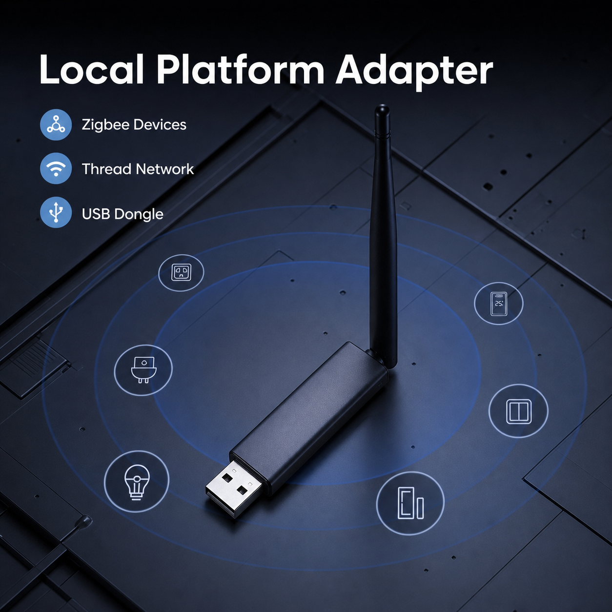 MG24 Pro USB dongle as local platform adapter for Zigbee and Thread devices