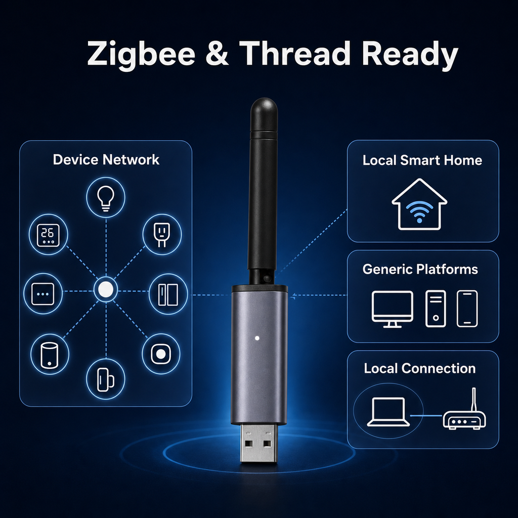 MG24 Pro Zigbee and Thread ready adapter for local smart home network