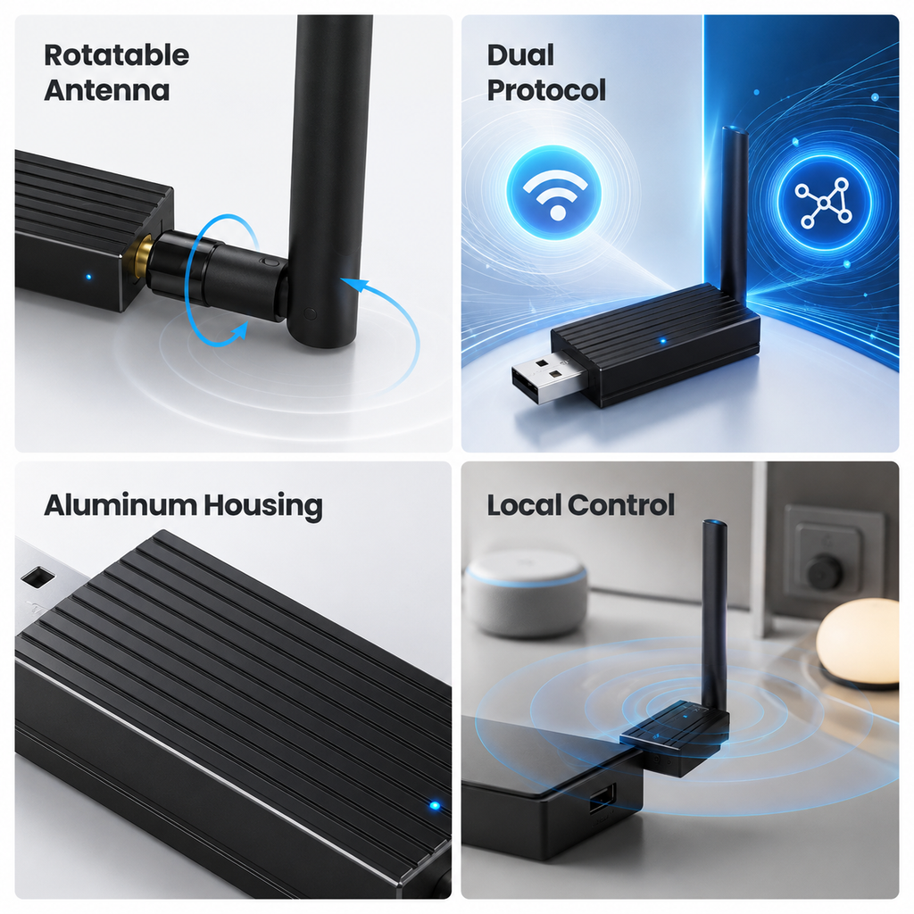 Feature panels for Zigbee and Thread USB dongle