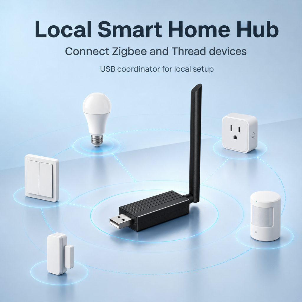 Local smart home hub visual for Zigbee and Thread USB dongle