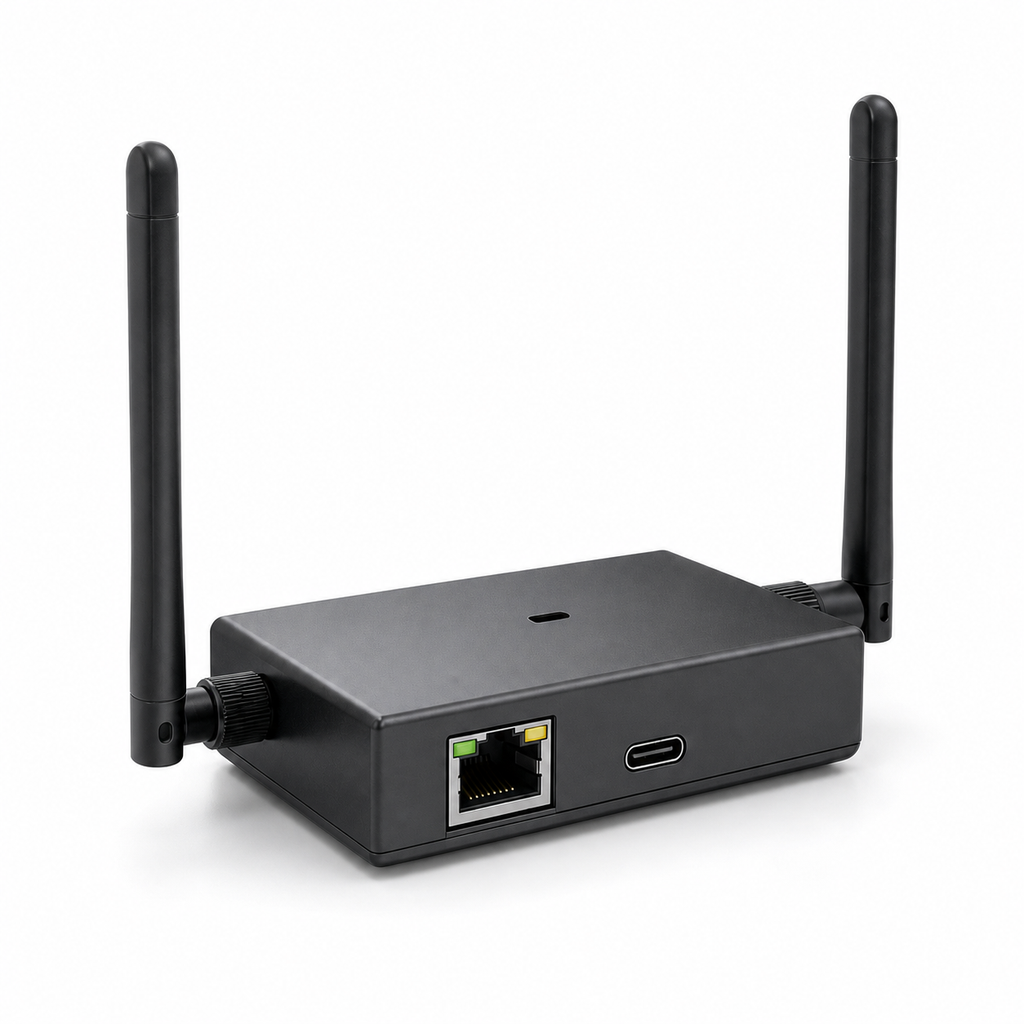 NéoLink Z-Wave Max Pro Z-Wave 800 PoE gateway with dual antennas on white background