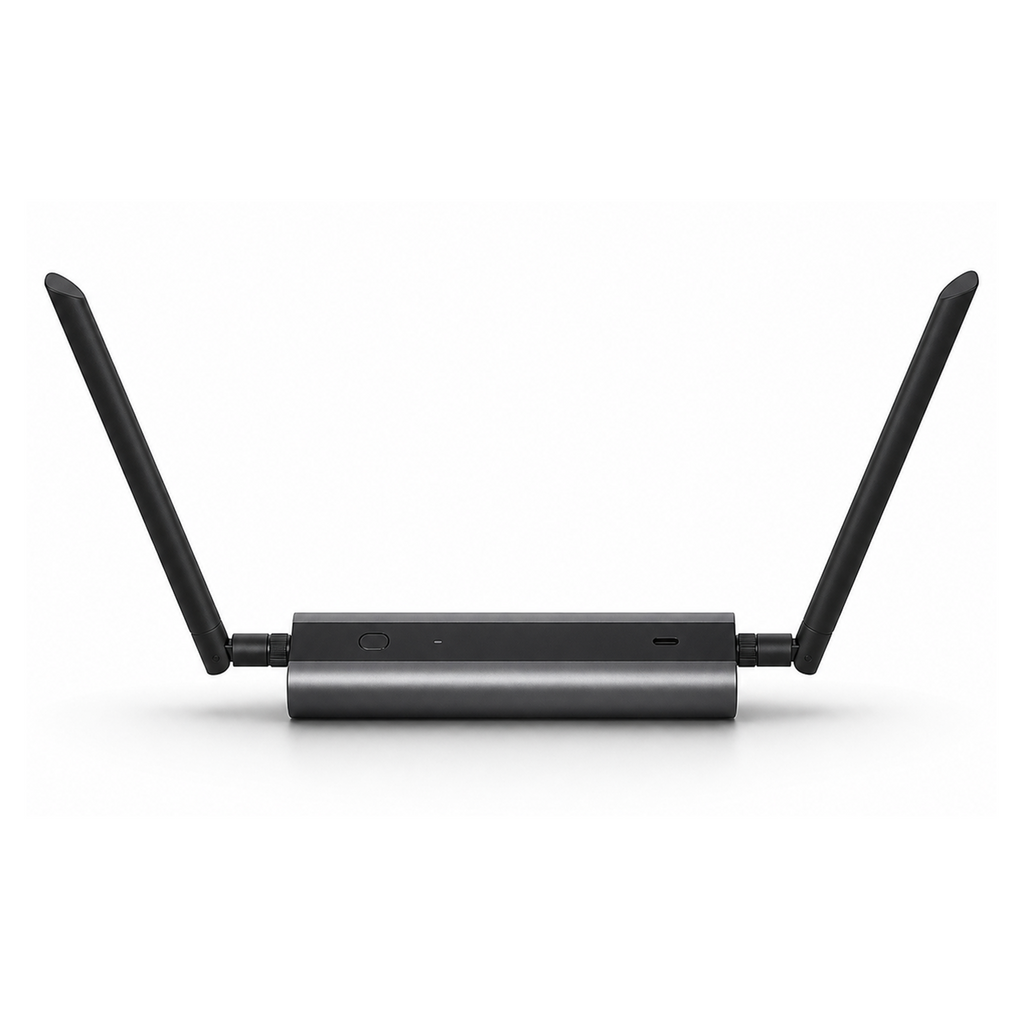 Passerelle Z-Wave 800 PoE NéoLink Z-Wave Max Pro avec double antenne sur fond blanc.