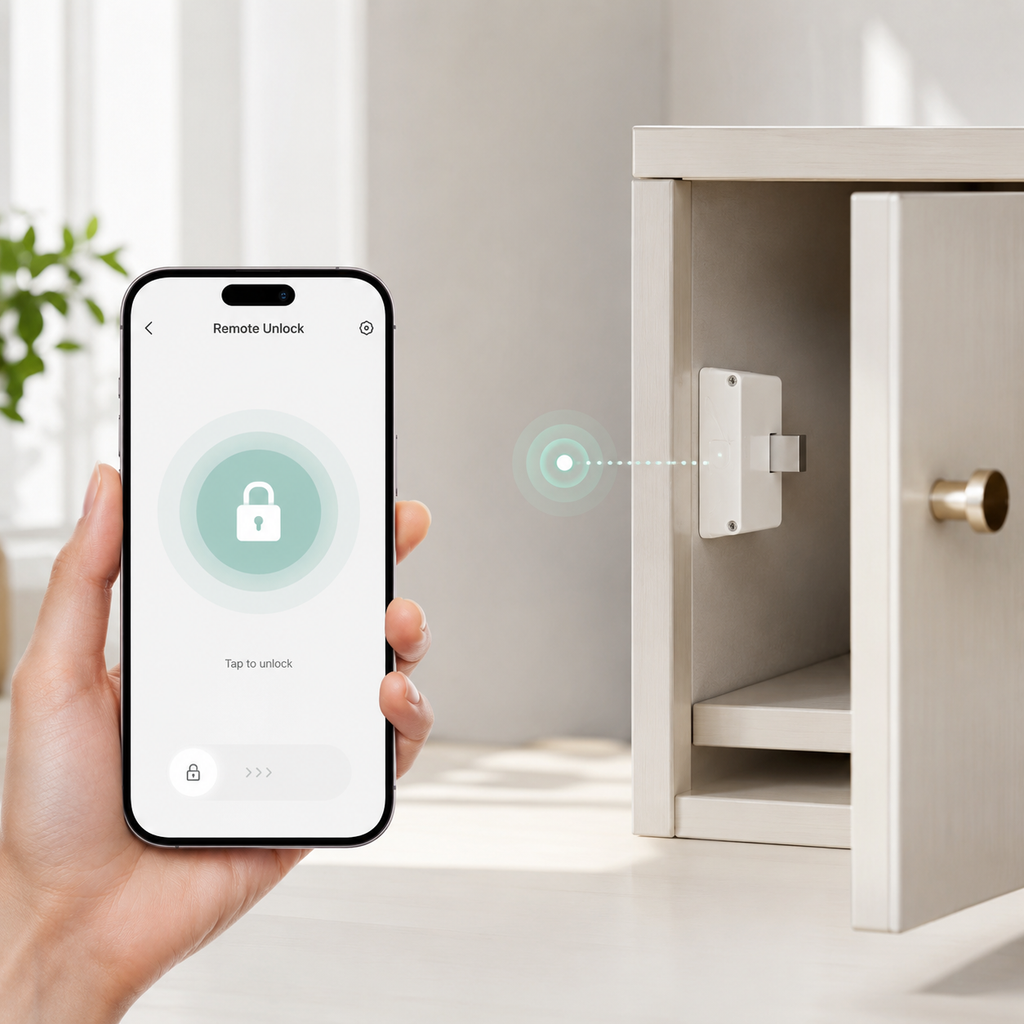 Generic app unlock visual for Bluetooth cabinet lock