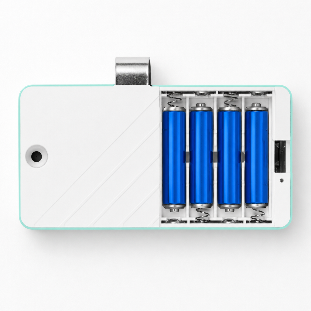 Battery compartment detail for Bluetooth cabinet lock