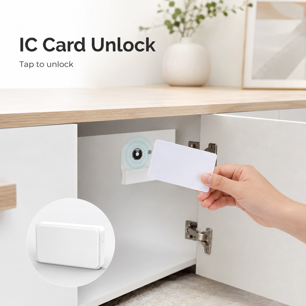 IC card unlock feature for Bluetooth cabinet lock
