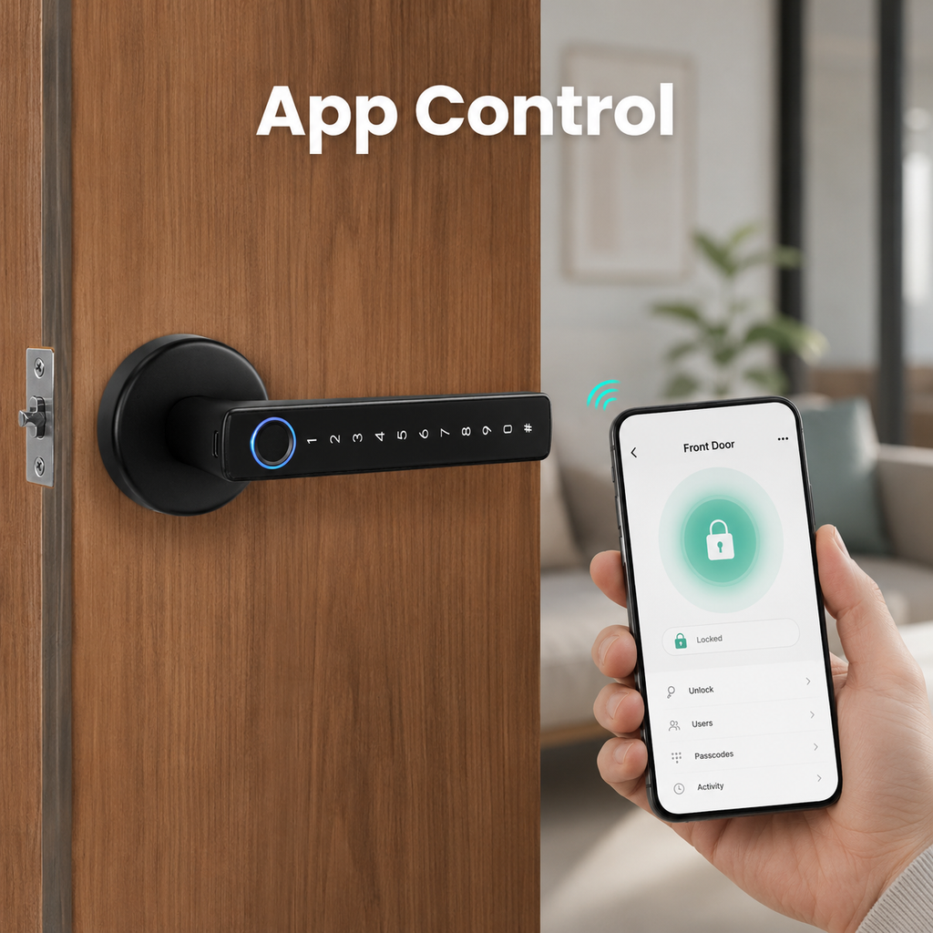 App control visual for Bluetooth smart door lock handle