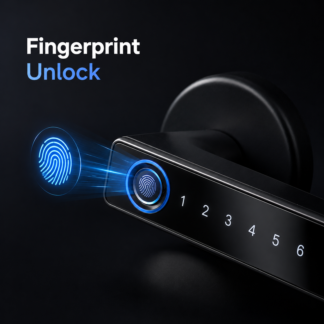 Fingerprint unlock visual for biometric smart door handle