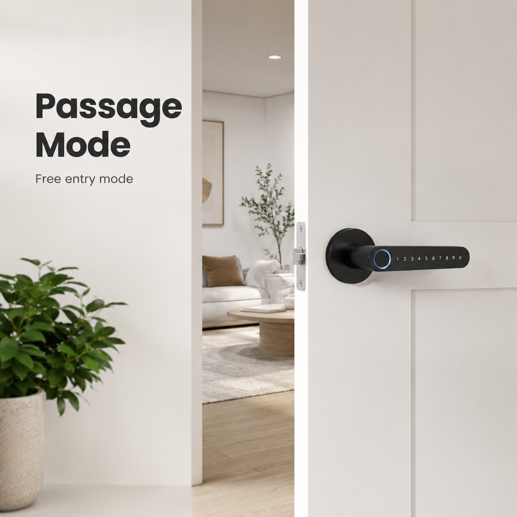 Passage mode visual for free entry on smart door lock handle