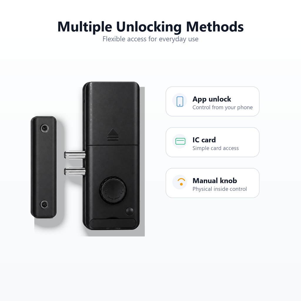 Multiple unlocking methods for concealed Bluetooth smart door lock