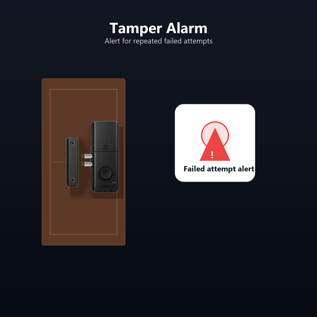 Tamper alarm visual for repeated failed unlock attempts
