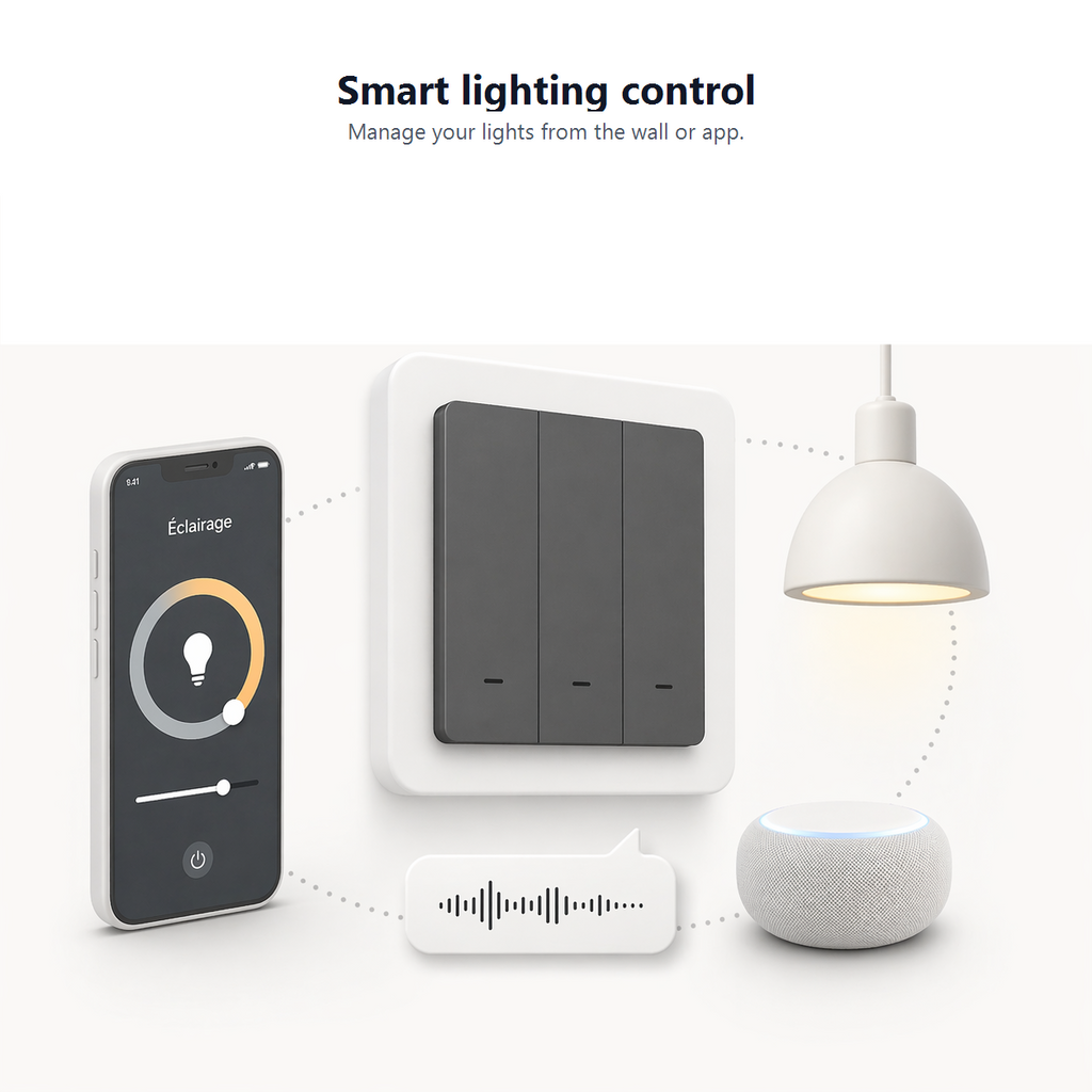 Generic app control for black EU smart wall switch