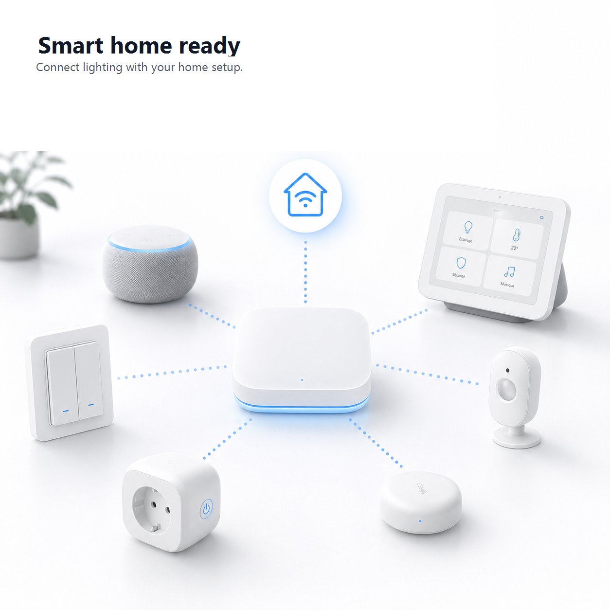 Generic smart home ecosystem compatibility graphic