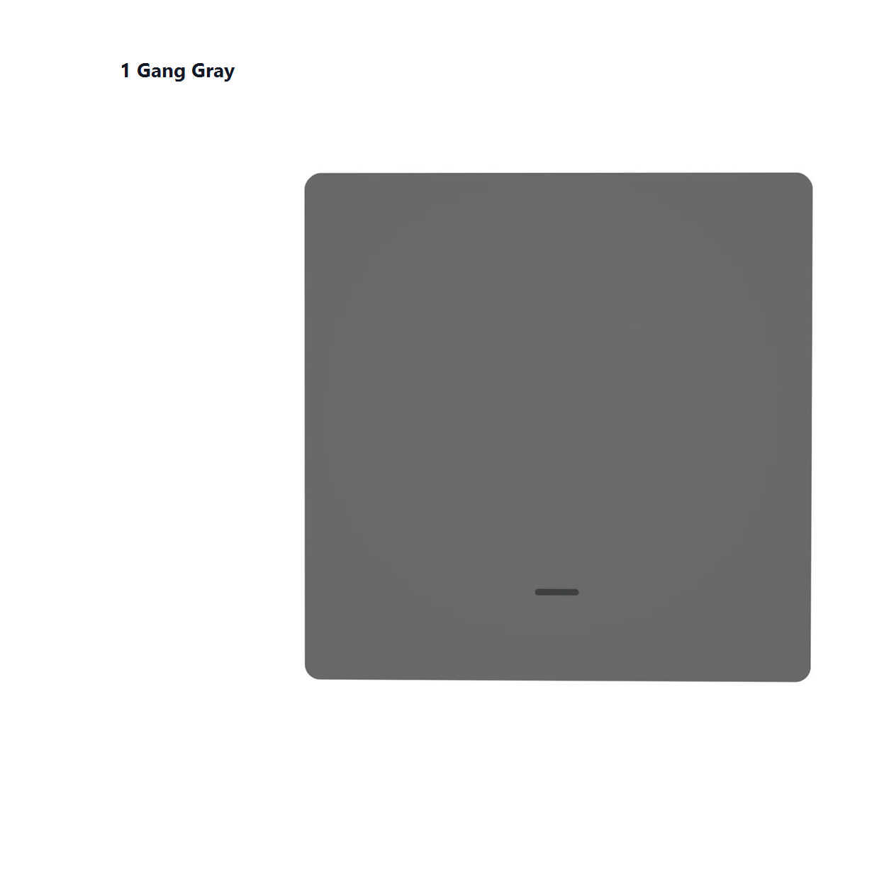 Studio packshot of gray one-gang EU smart wall switch