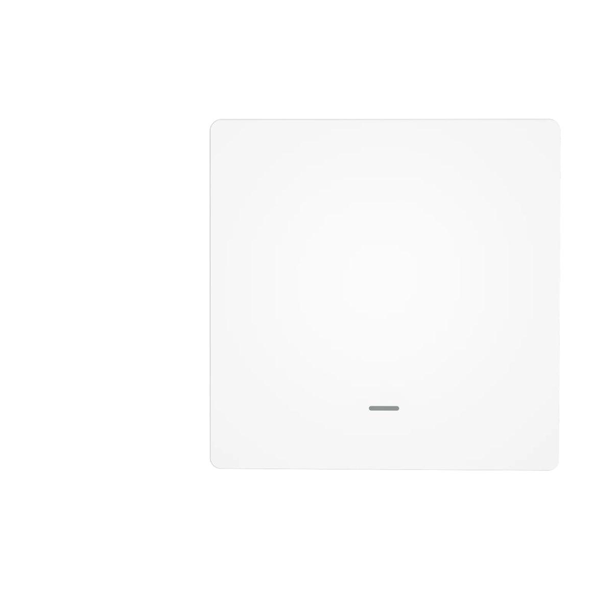 Interrupteur WiFi Matter NéoMatter Comfort EU blanc un canal sur fond blanc.
