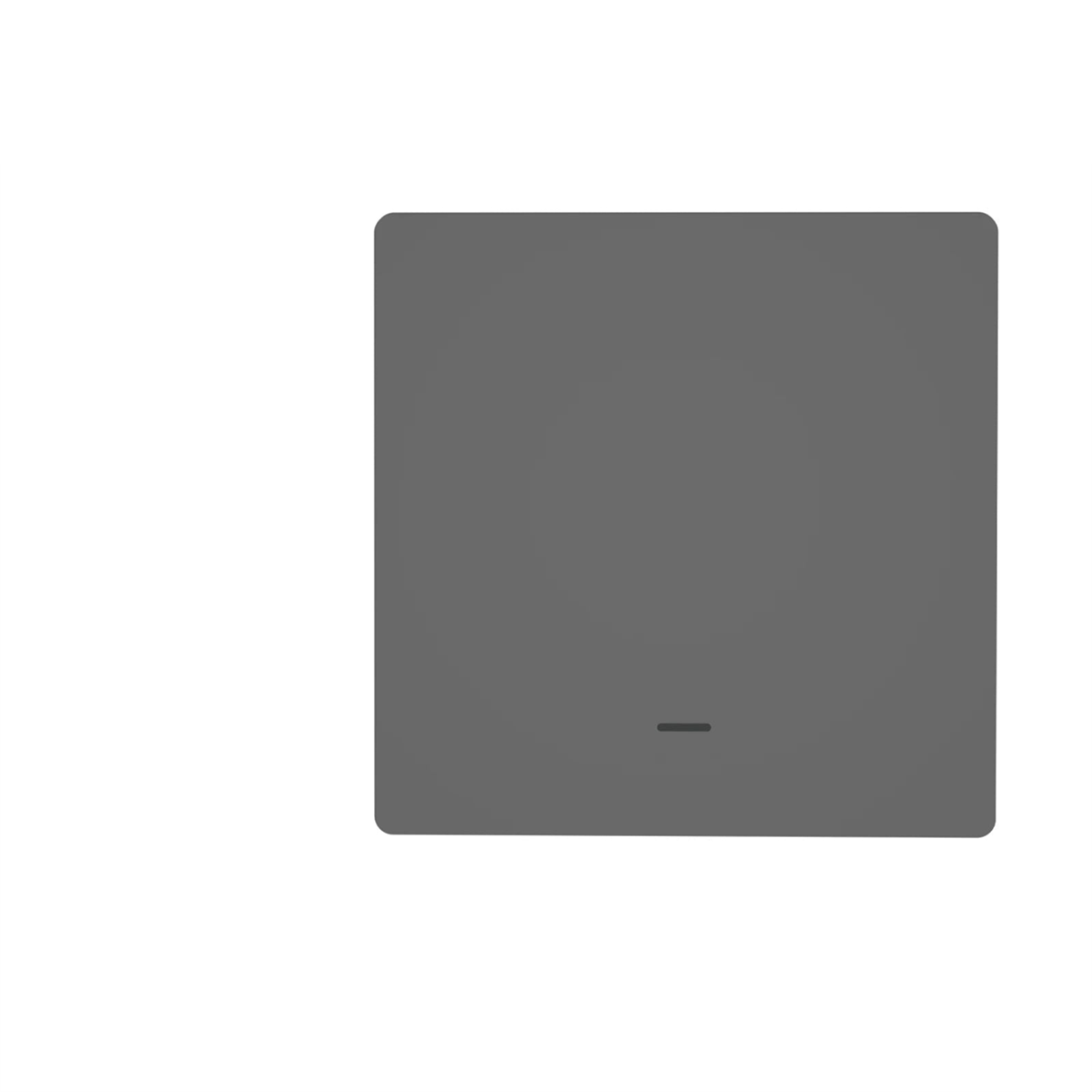 Interrupteur WiFi Matter NéoMatter Comfort EU gris un canal sur fond blanc.