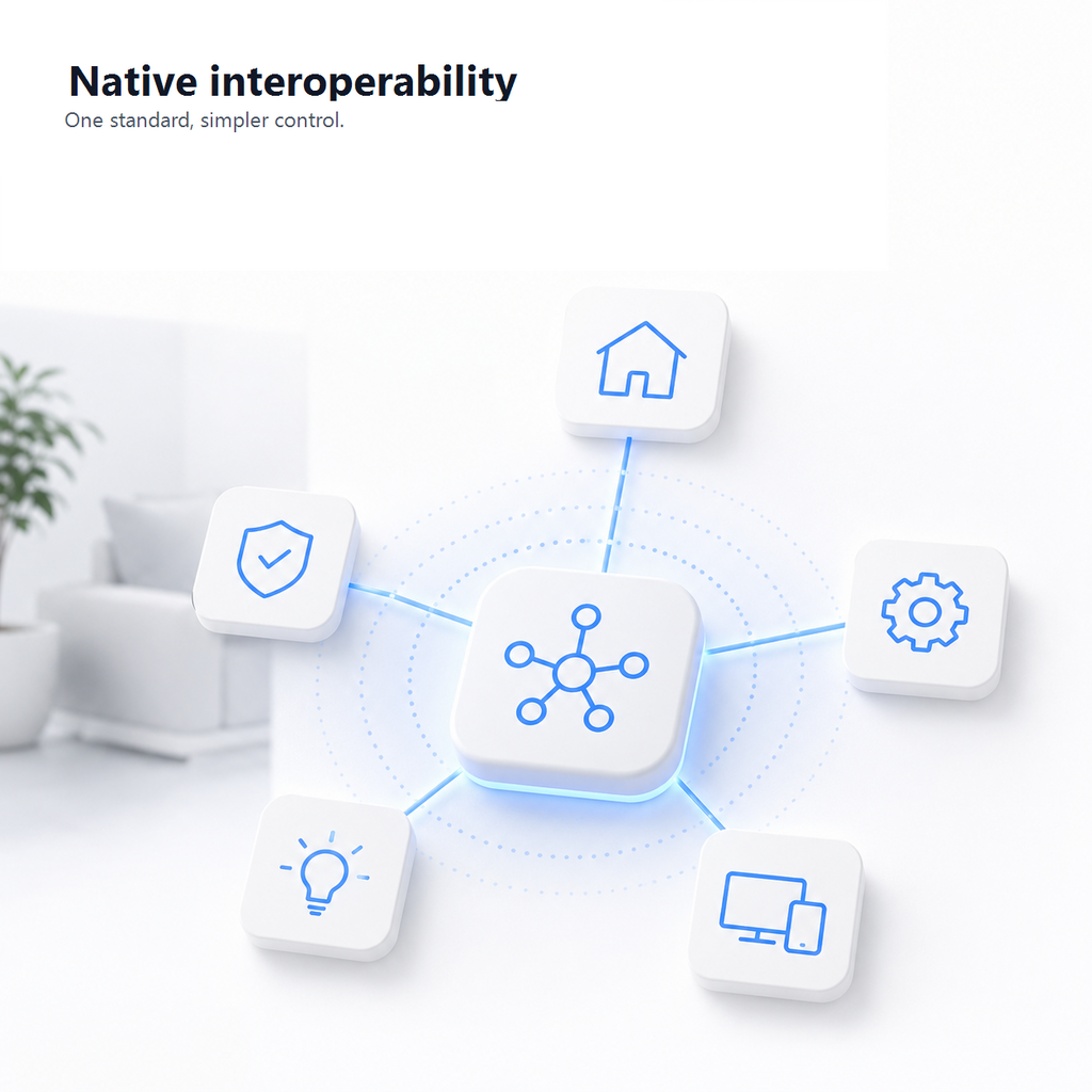 Local interoperability graphic for Matter-ready smart home control