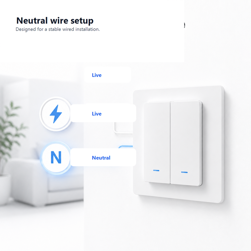 Neutral wire installation graphic for NeoMatter Comfort EU
