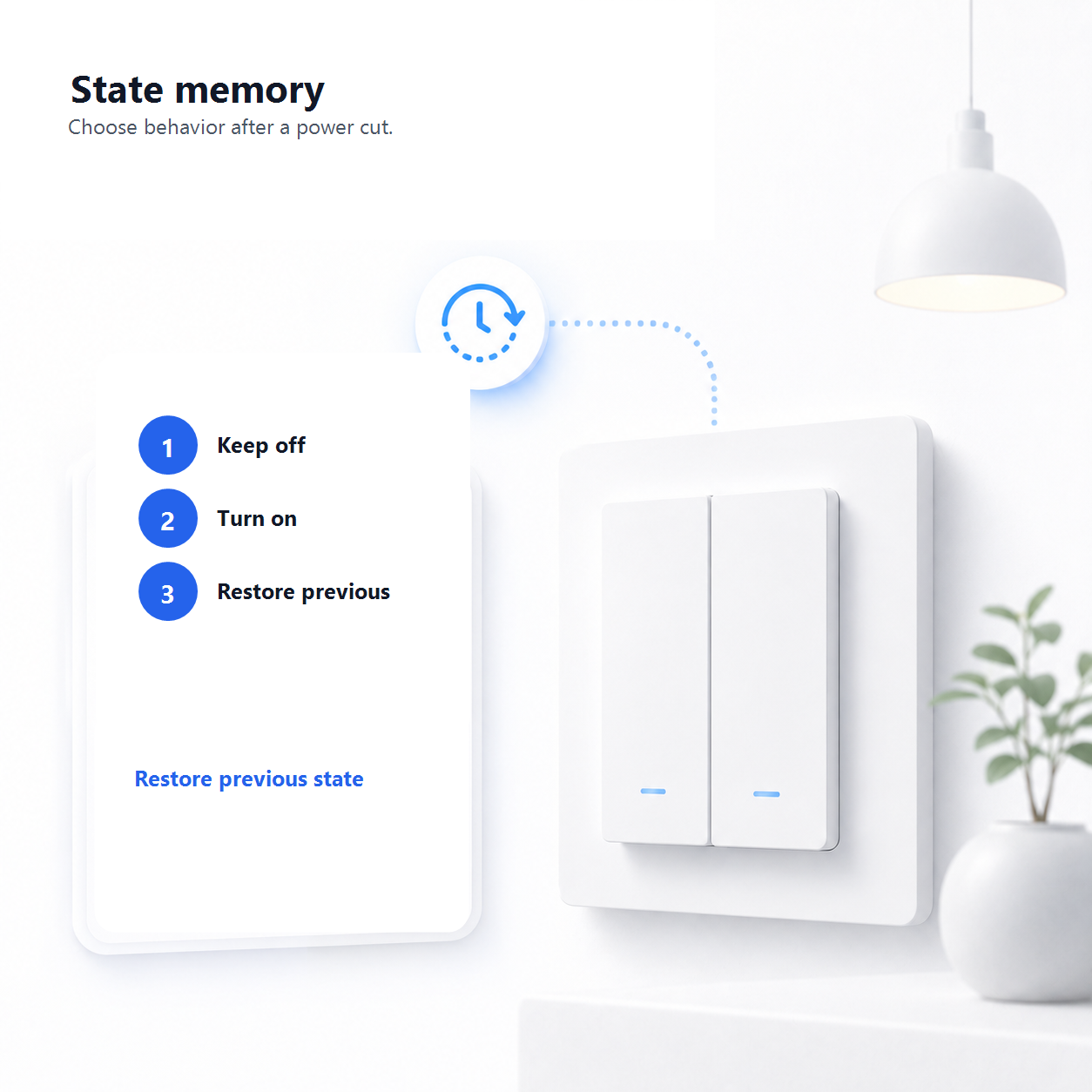 State memory settings for NeoMatter Comfort EU