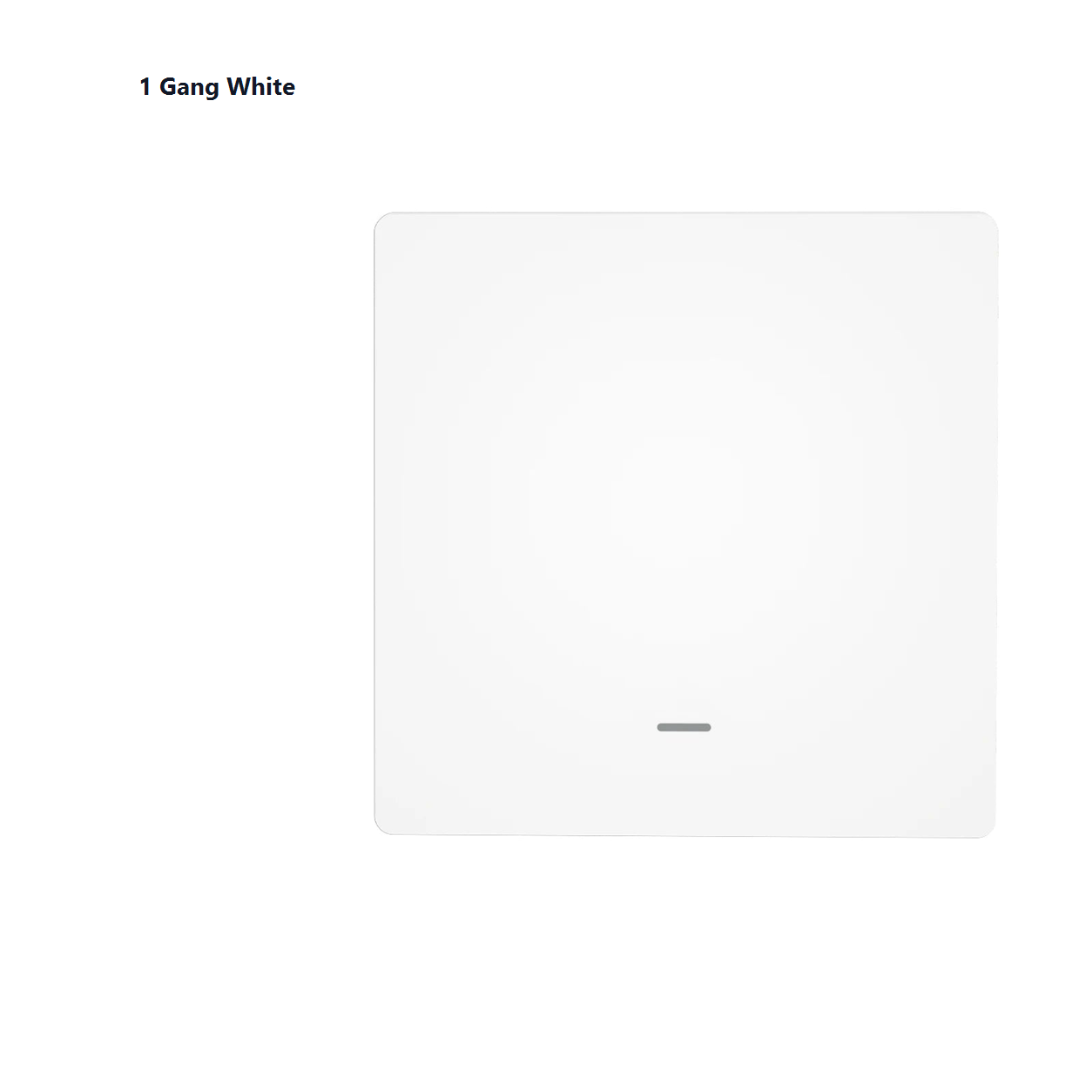 Studio packshot of white one-gang EU smart wall switch