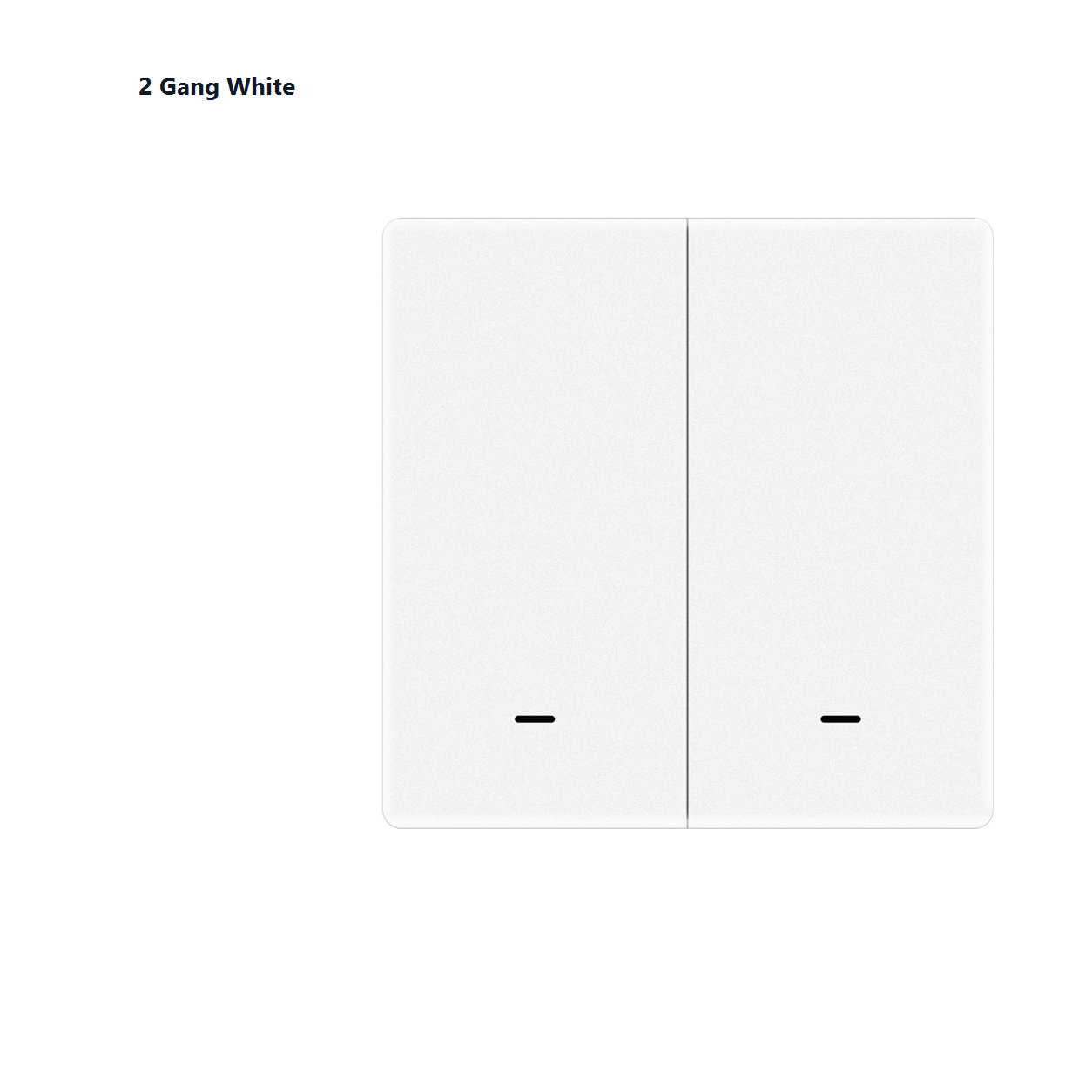 Studio packshot of white two-gang EU smart wall switch