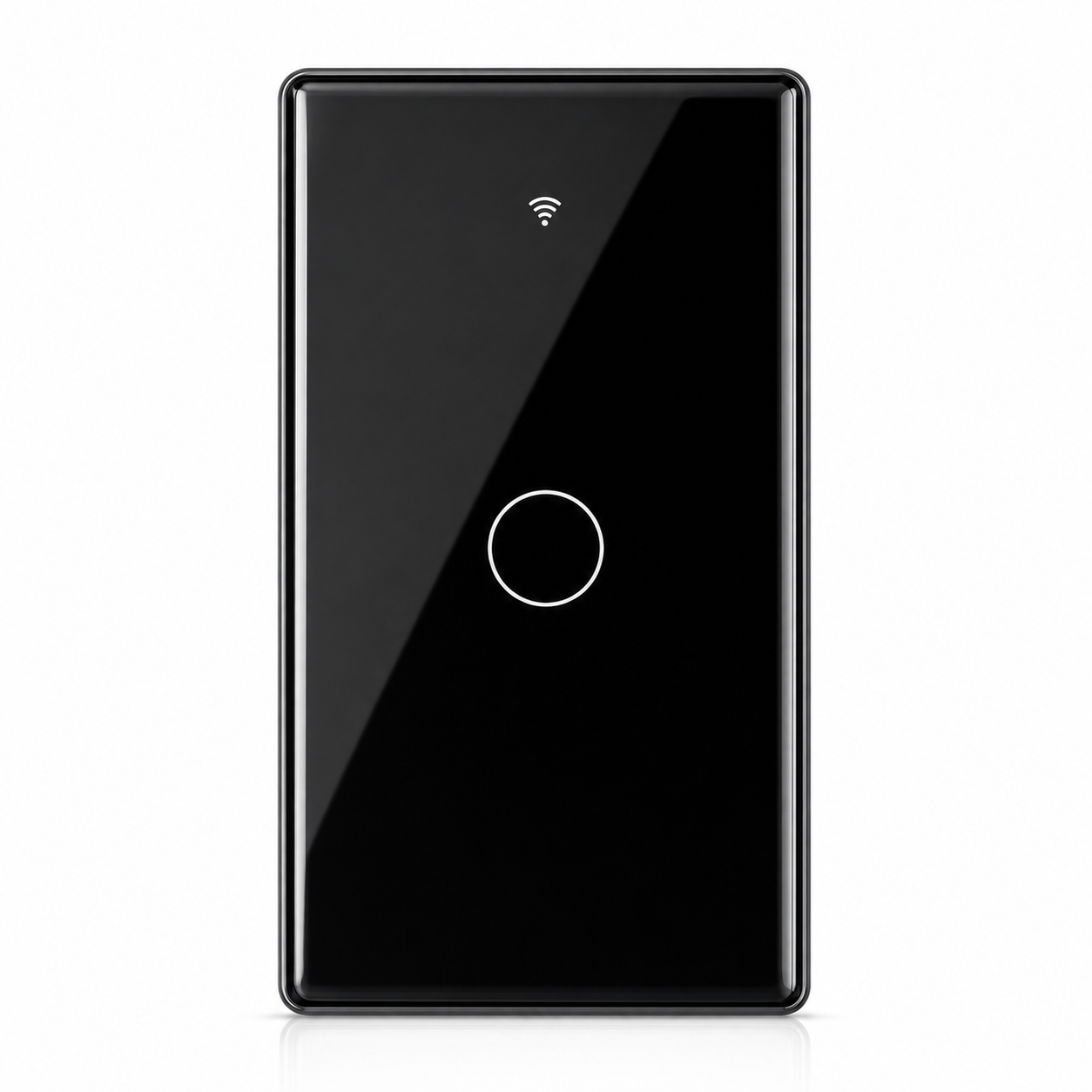 Black glass NéoMatter touch switch with one circular control zone