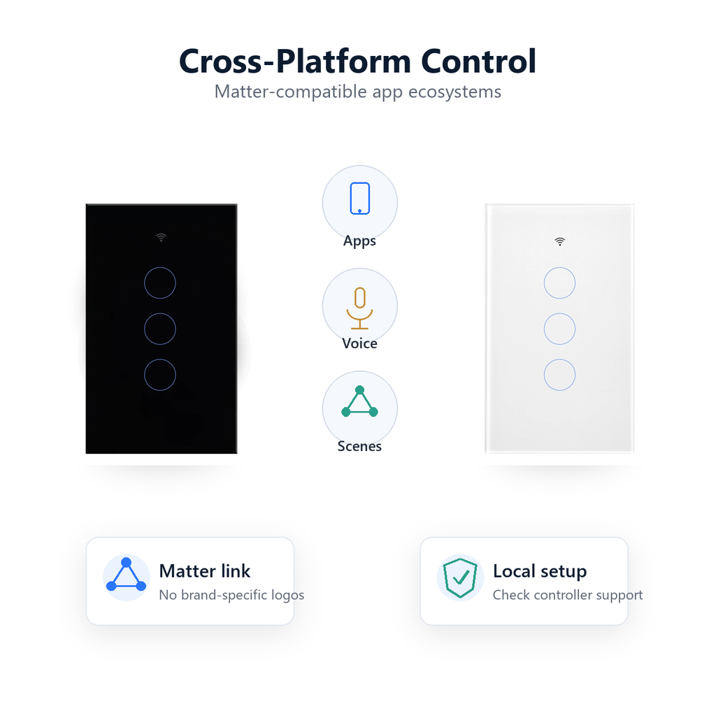 Cross-platform Matter control overview for NéoMatter Glass Comfort