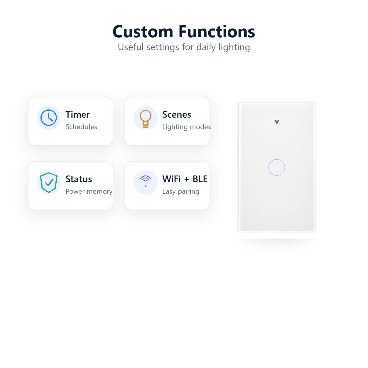 Custom functions overview for NéoMatter Glass Comfort switch