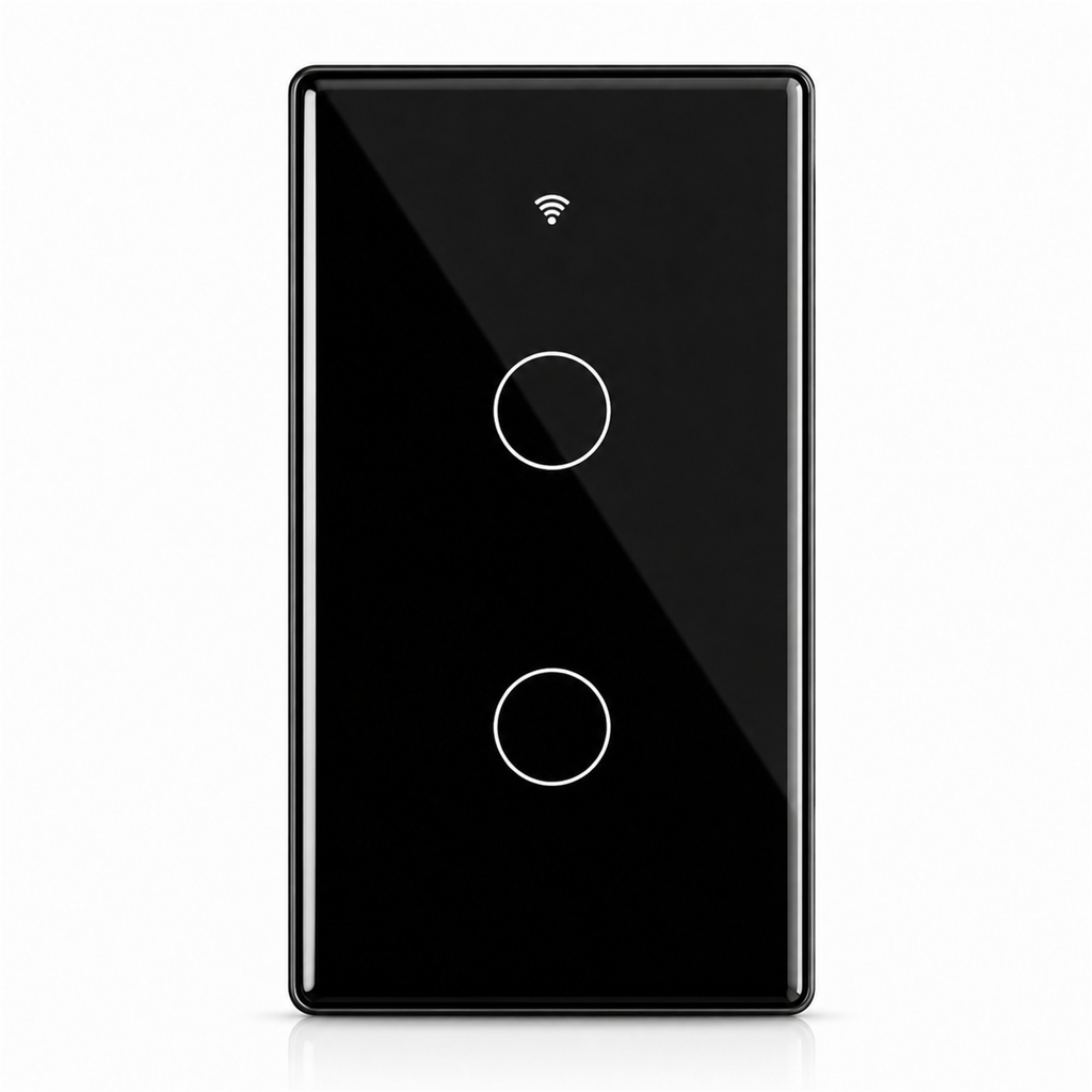 Interrupteur tactile NéoMatter Glass Comfort Matter US noir 2 canaux