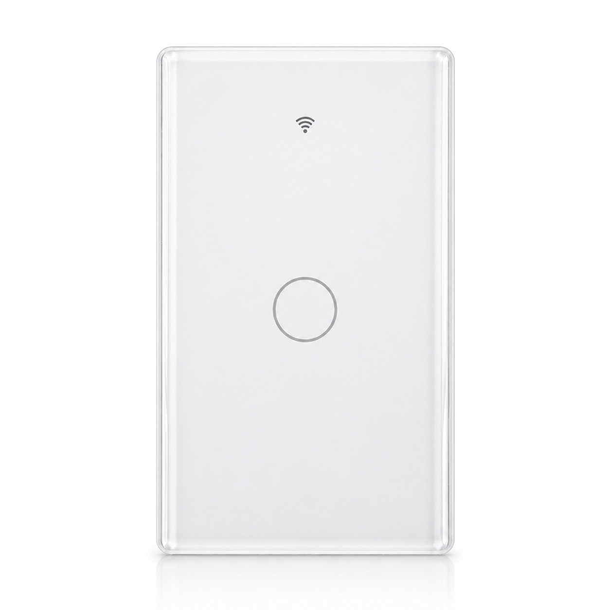 White glass NéoMatter touch switch with one circular control zone