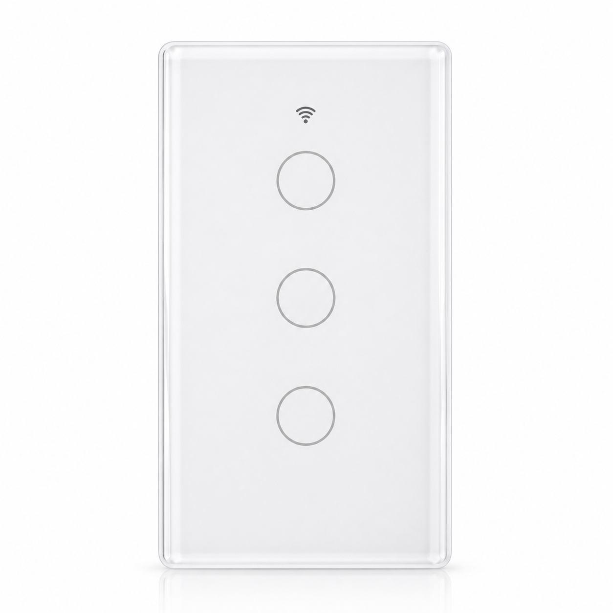 White glass NéoMatter touch switch with three circular control zones