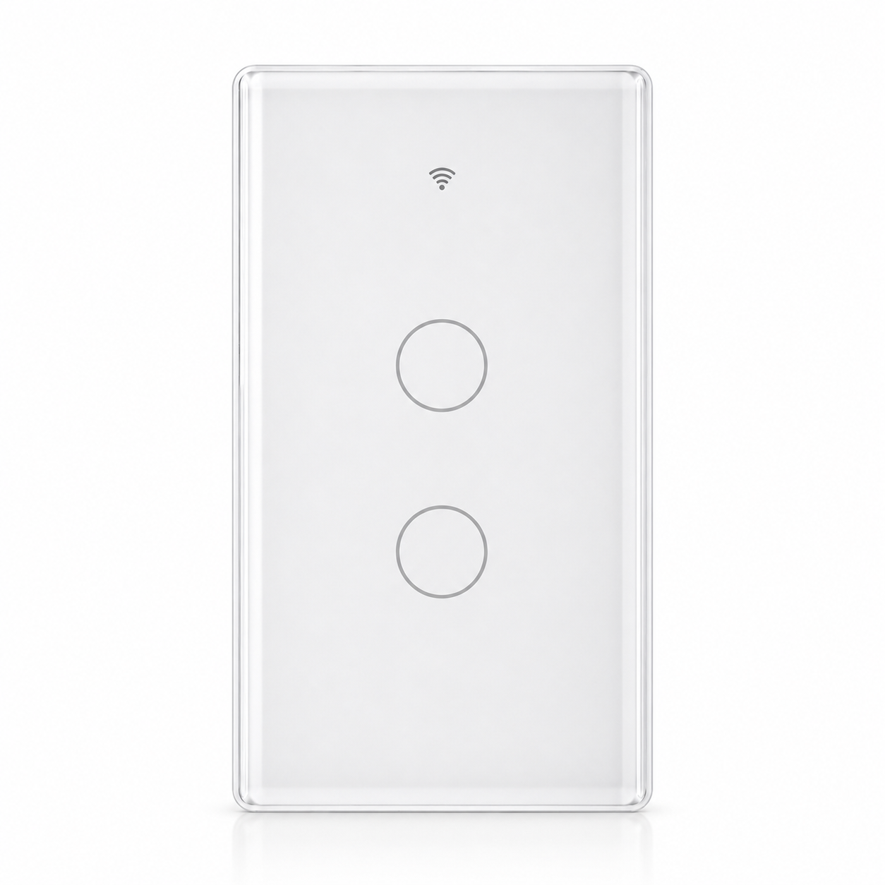 White glass NéoMatter touch switch with two circular control zones