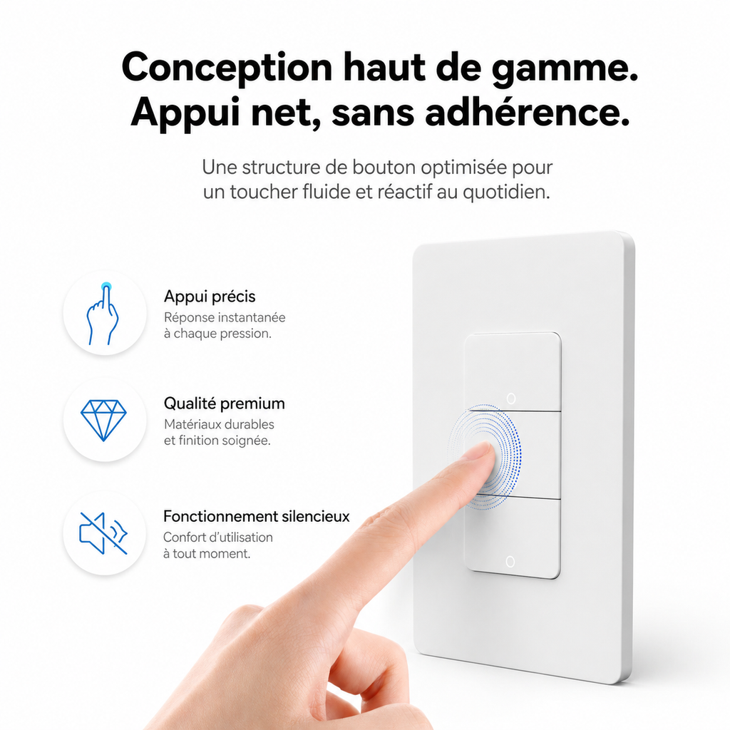 NéoMatter Push Comfort US, conception haut de gamme avec appui net, qualité premium et fonctionnement silencieux.