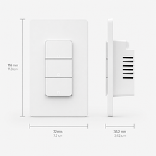 NeoMatter Push Comfort US, dimensions de l interrupteur mural connecte.