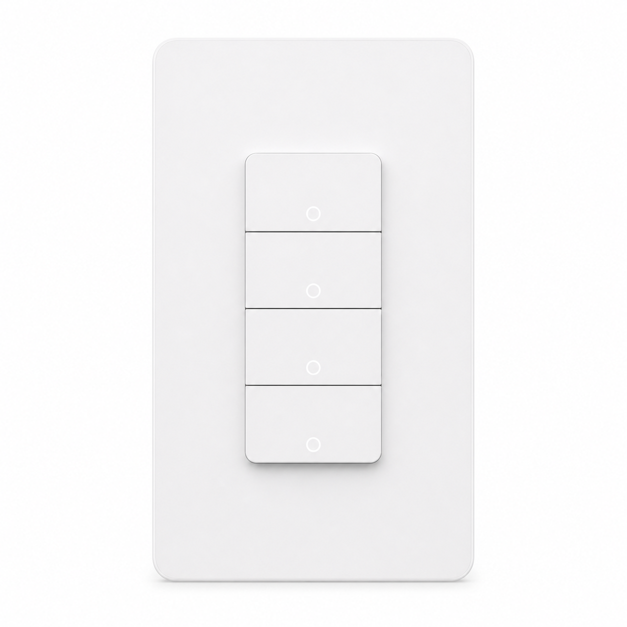 Front studio packshot of white NéoMatter Push Comfort US four-button switch