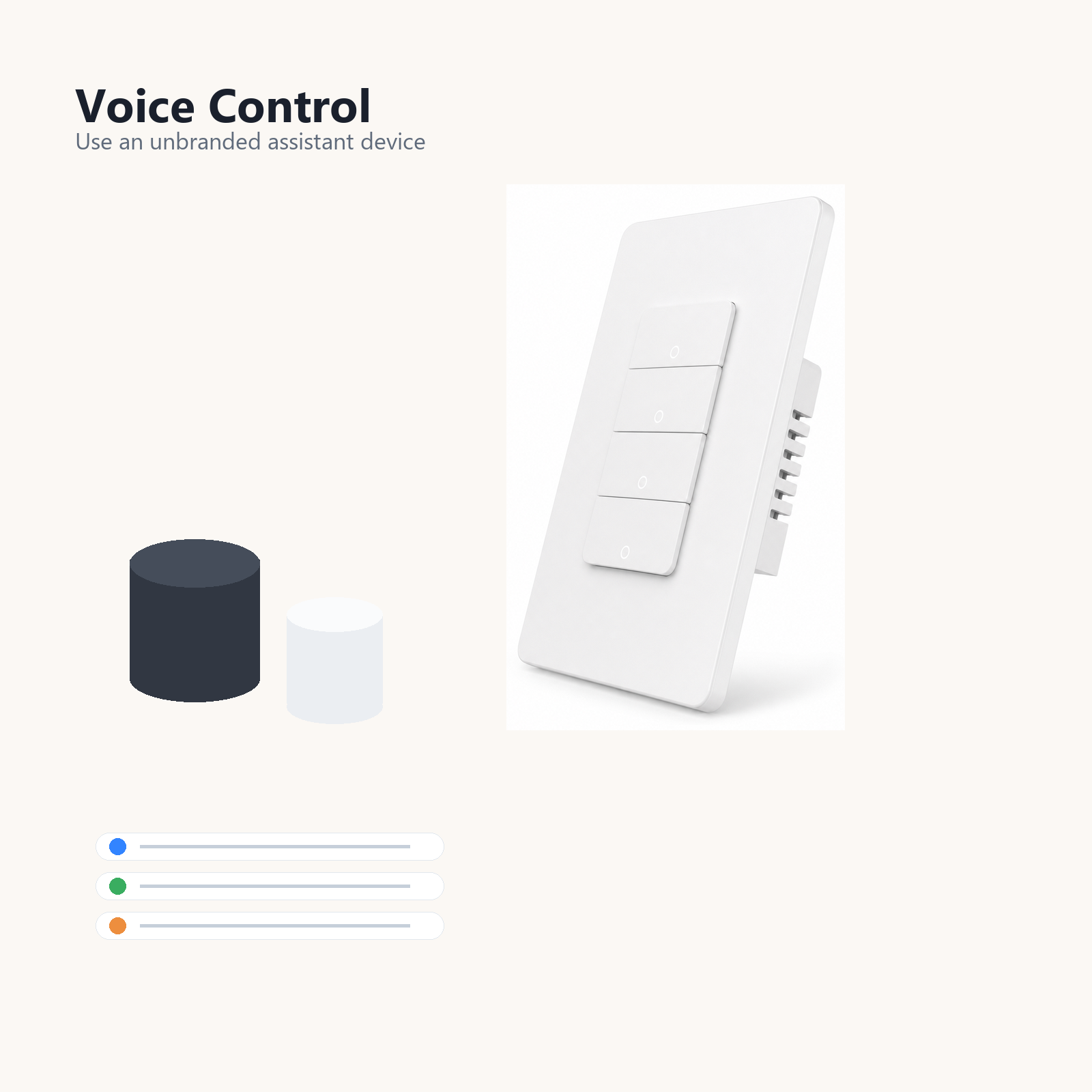 Generic voice control visual for NéoMatter Push Comfort US lighting
