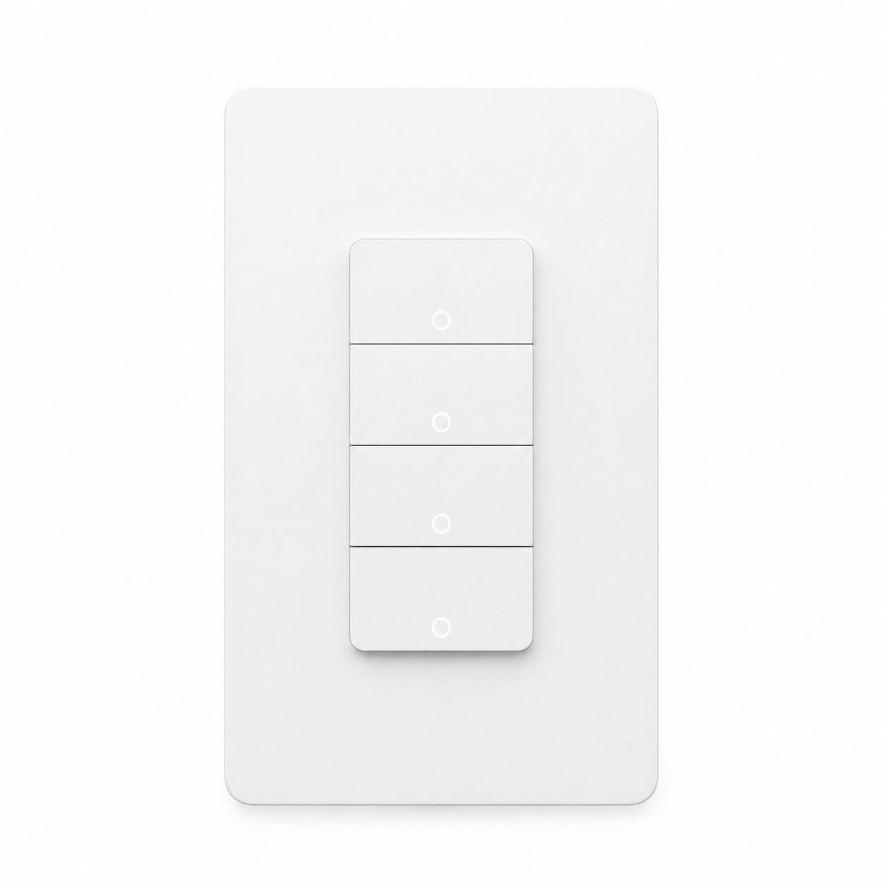 NéoMatter Push Comfort US, interrupteur WiFi Matter blanc à deux commandes pour contrôle connecté de l'éclairage.