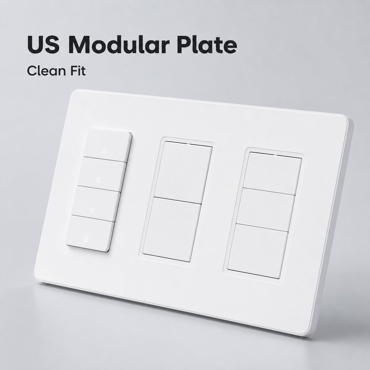 Clean fit visual of NéoMatter Push Comfort US with US modular wall plate