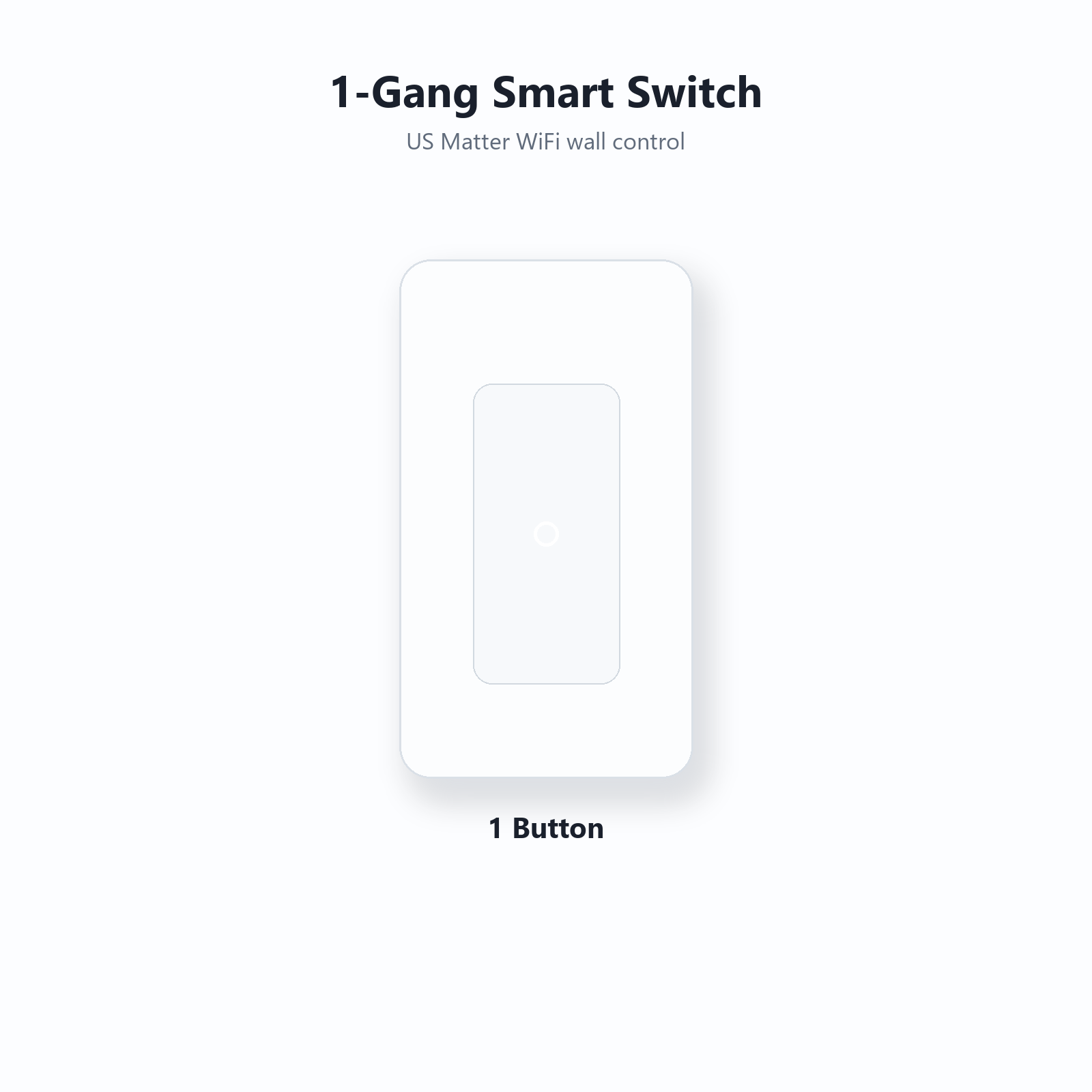 Studio packshot of one-gang NéoMatter Push Comfort US smart switch variant