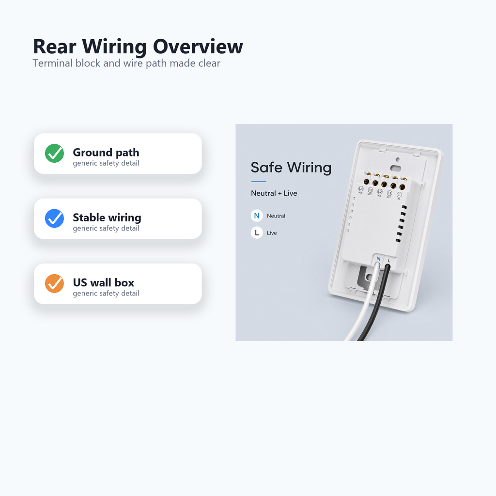 Rear wiring safety overview for NéoMatter Push Comfort US