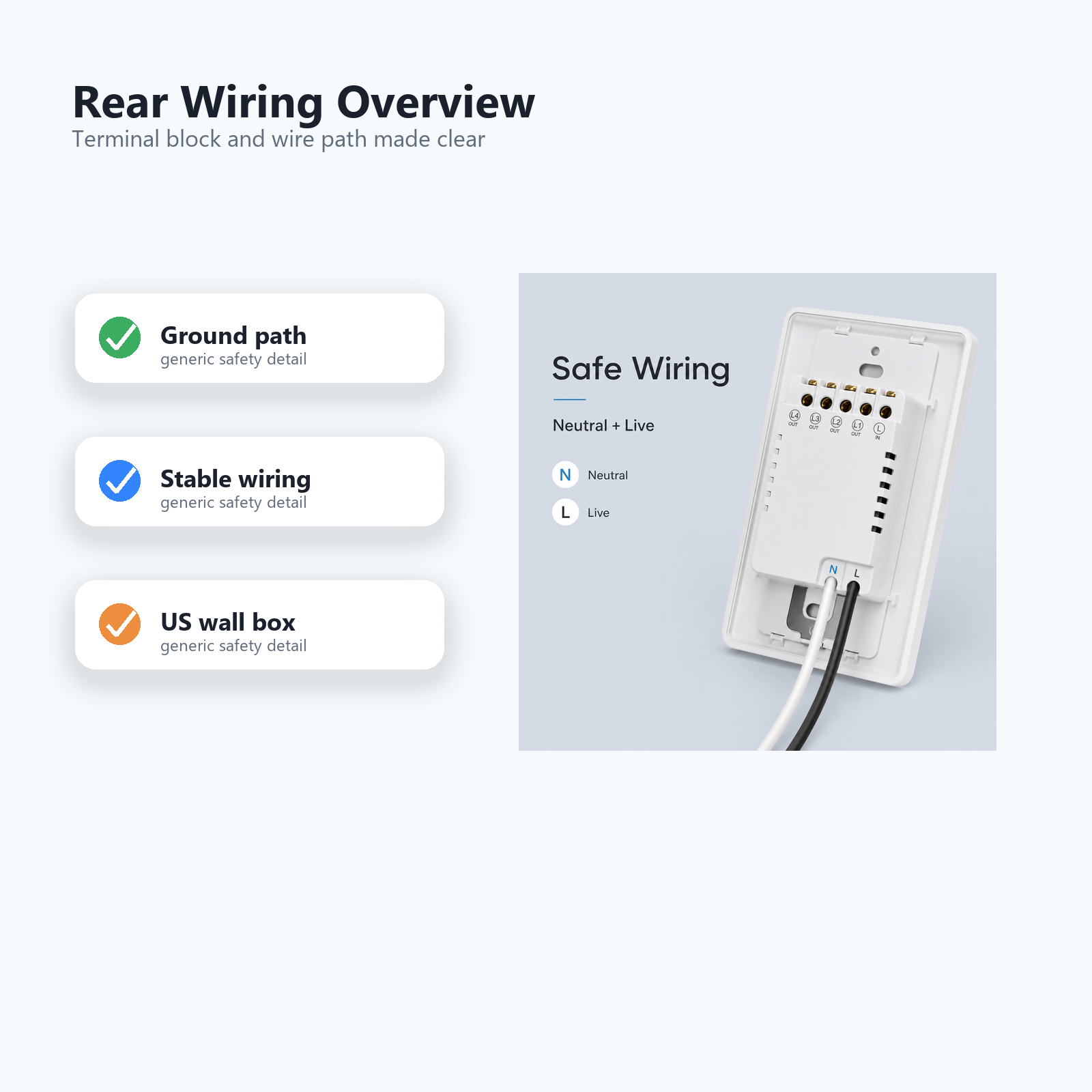 Rear wiring safety overview for NéoMatter Push Comfort US