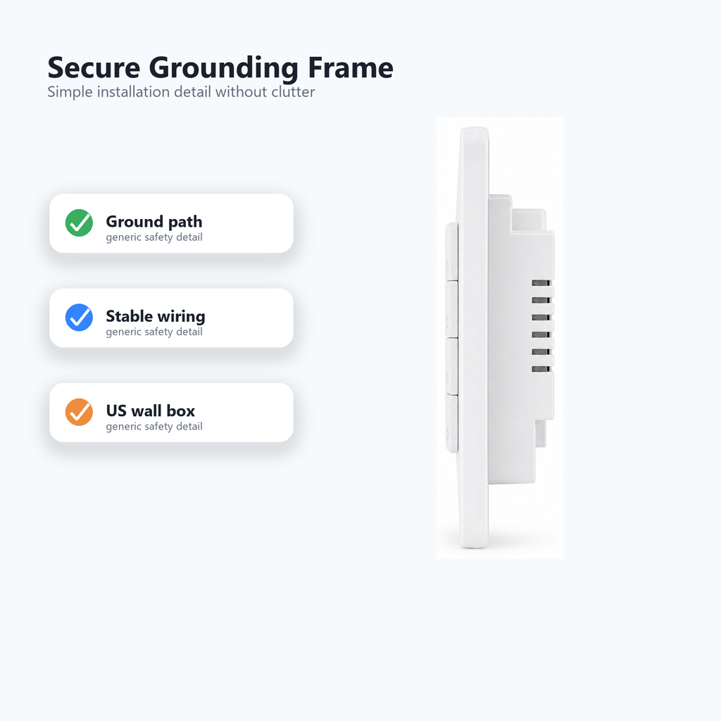 Secure grounding frame detail for NéoMatter Push Comfort US