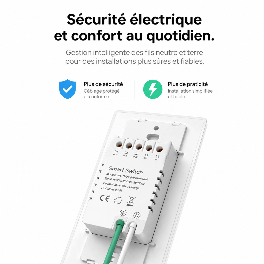 NéoMatter Push Comfort US, sécurité électrique avec protection de surcharge et plus de stabilité pour l'installation.