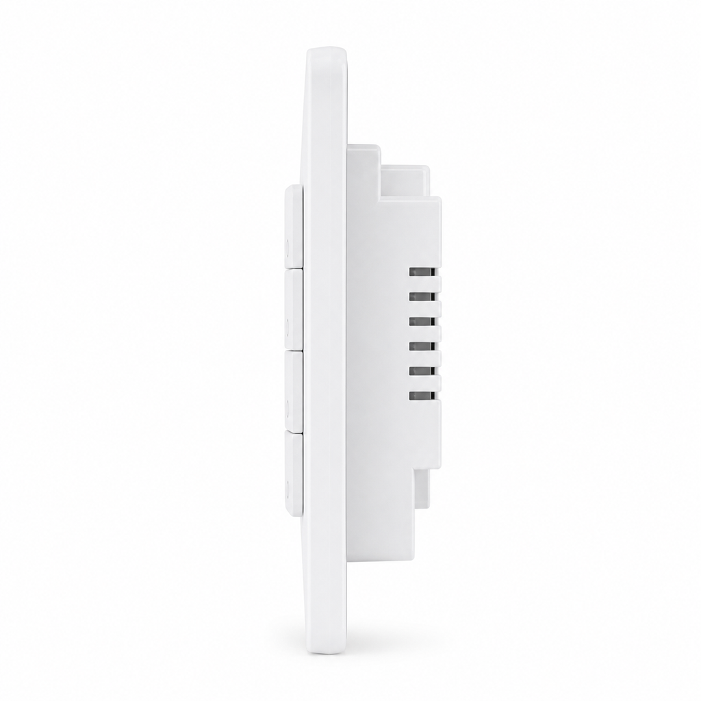Side profile of NéoMatter Push Comfort US switch showing rear module depth